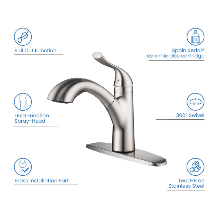 Value Collection Single-Handle Pull-Out Kitchen Faucet