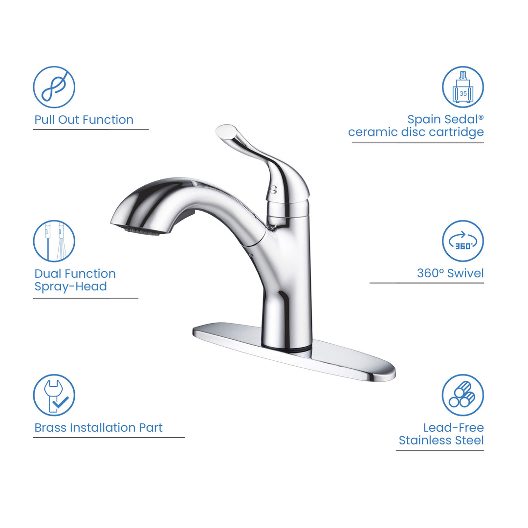 Value Collection Single-Handle Pull-Out Kitchen Faucet