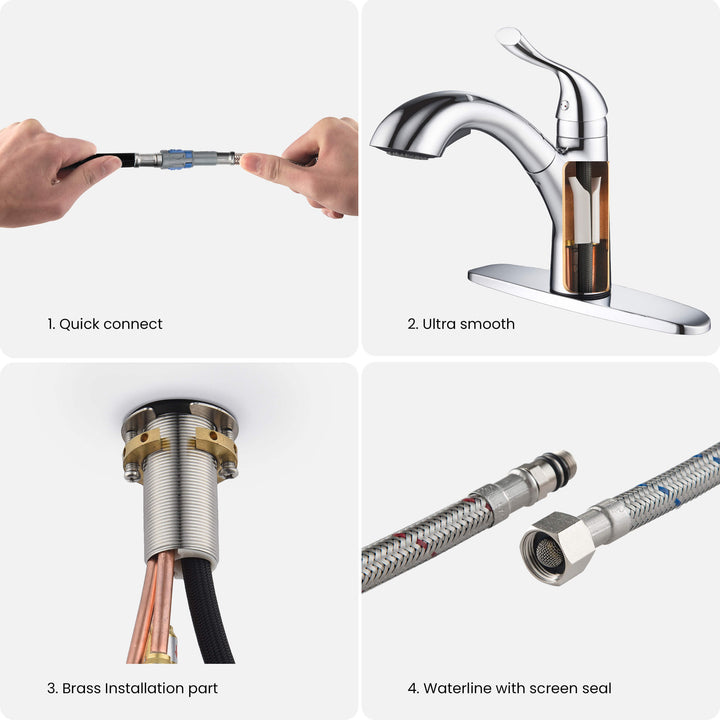 Value Collection Single-Handle Pull-Out Kitchen Faucet