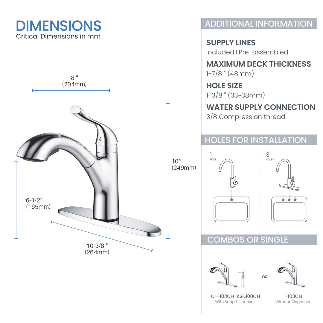 Value Collection Single-Handle Pull-Out Kitchen Faucet