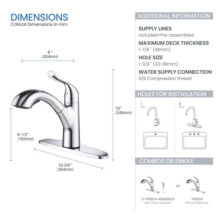 Value Collection Single-Handle Pull-Out Kitchen Faucet