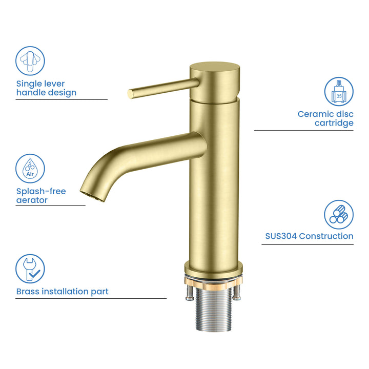Value Collection Single-Handle Single-Hole Bathroom Faucet with Pop-Up Drain in F201