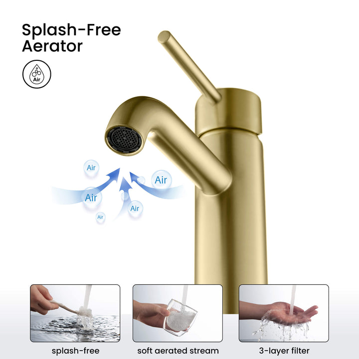 Value Collection Single-Handle Single-Hole Bathroom Faucet with Pop-Up Drain in F201