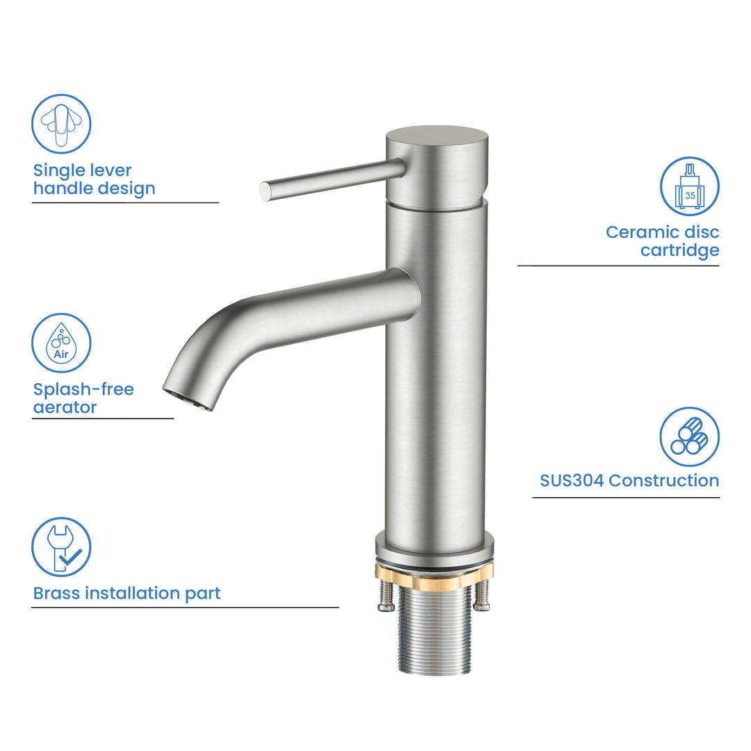 Value Collection Single-Handle Single-Hole Bathroom Faucet with Pop-Up Drain in F201
