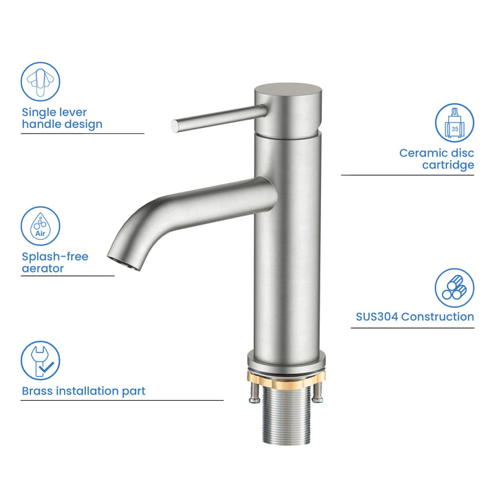 Value Collection Single-Handle Single-Hole Bathroom Faucet with Pop-Up Drain in F201