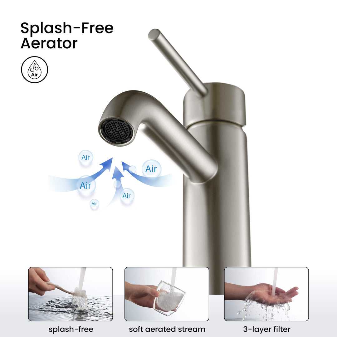 Value Collection Single-Handle Single-Hole Bathroom Faucet with Pop-Up Drain in F201