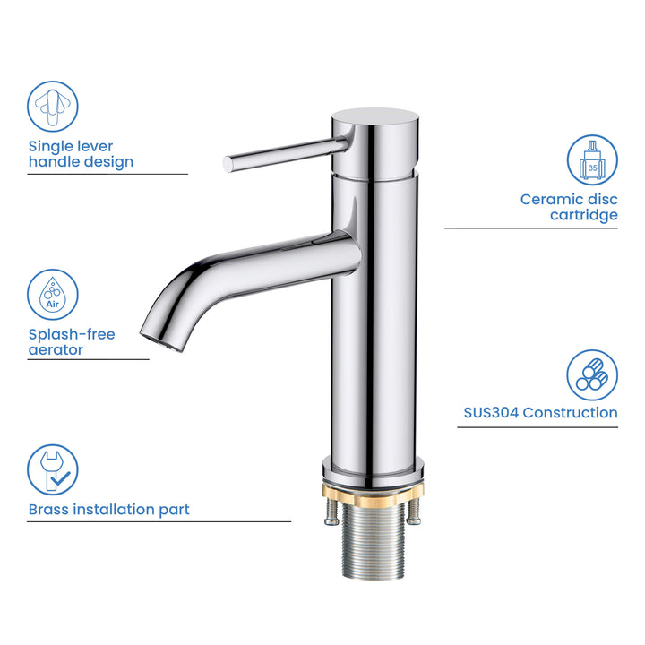 Value Collection Single-Handle Single-Hole Bathroom Faucet with Pop-Up Drain in F201