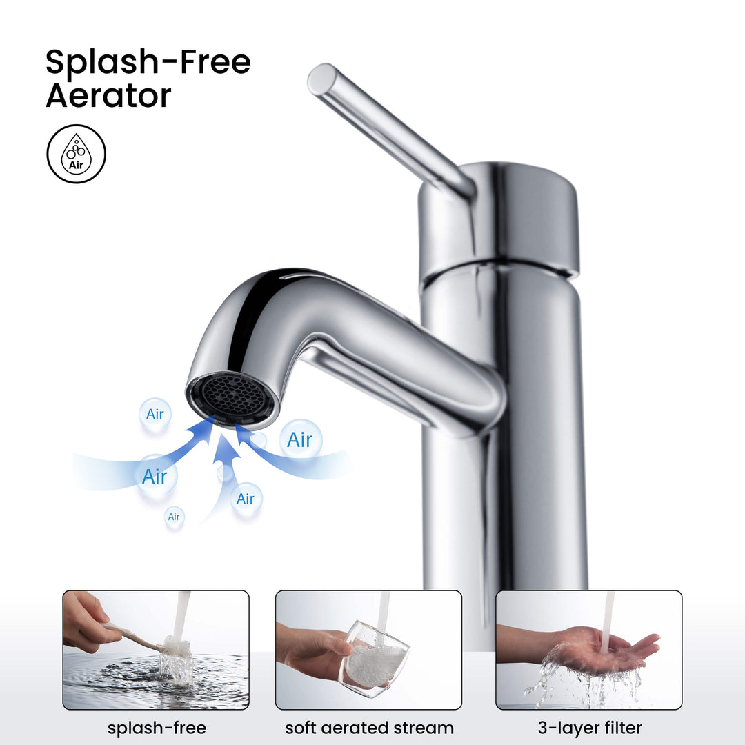 Value Collection Single-Handle Single-Hole Bathroom Faucet with Pop-Up Drain in F201
