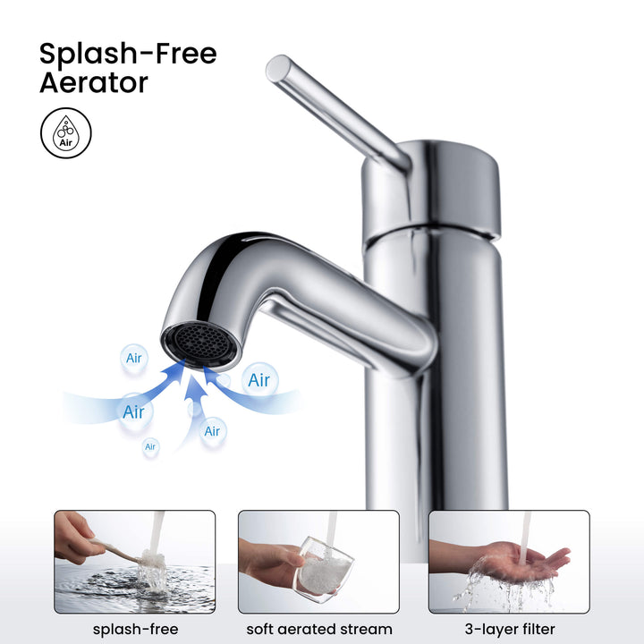 Value Collection Single-Handle Single-Hole Bathroom Faucet with Pop-Up Drain in F201