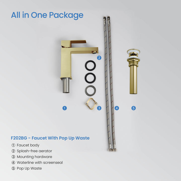 Value Collection Single-Handle Single-Hole Bathroom Faucet with Pop-Up Drain in F202