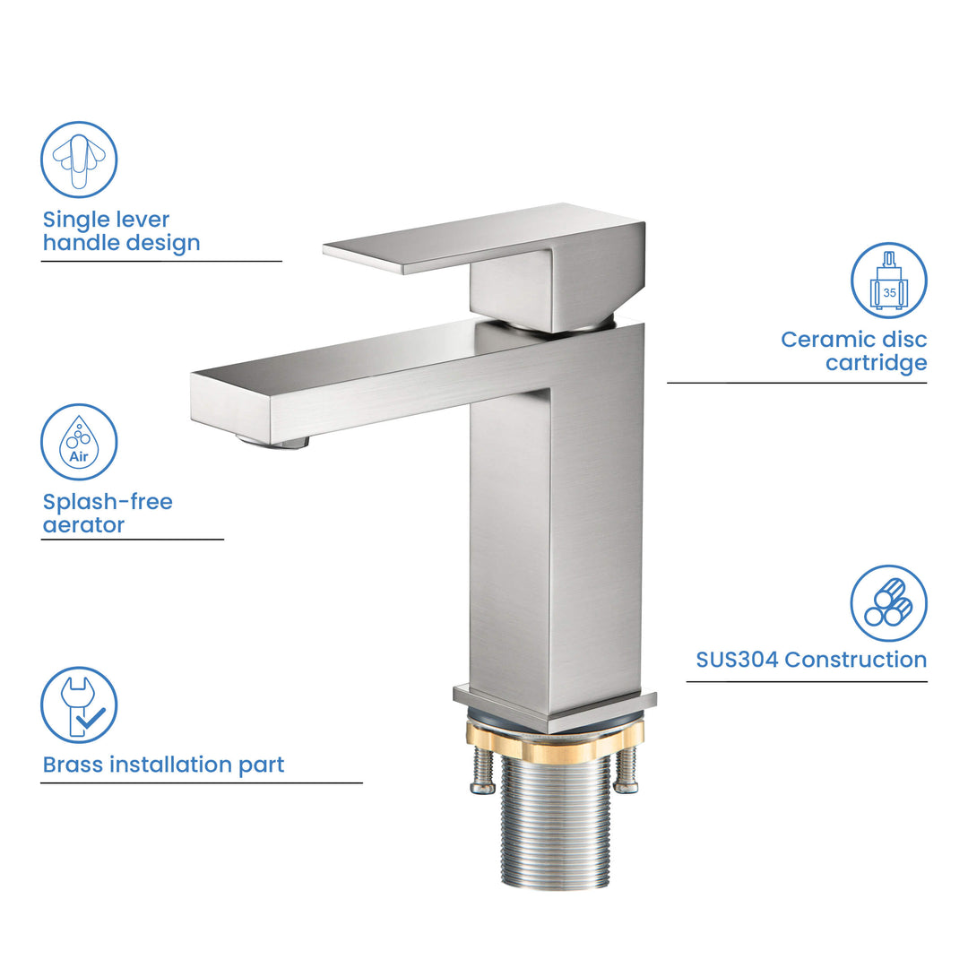 Value Collection Single-Handle Single-Hole Bathroom Faucet with Pop-Up Drain in F202