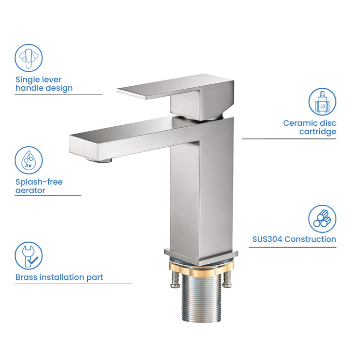 Value Collection Single-Handle Single-Hole Bathroom Faucet with Pop-Up Drain in F202