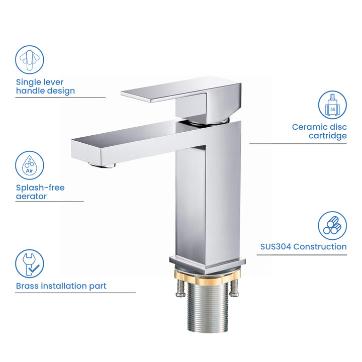 Value Collection Single-Handle Single-Hole Bathroom Faucet with Pop-Up Drain in F202