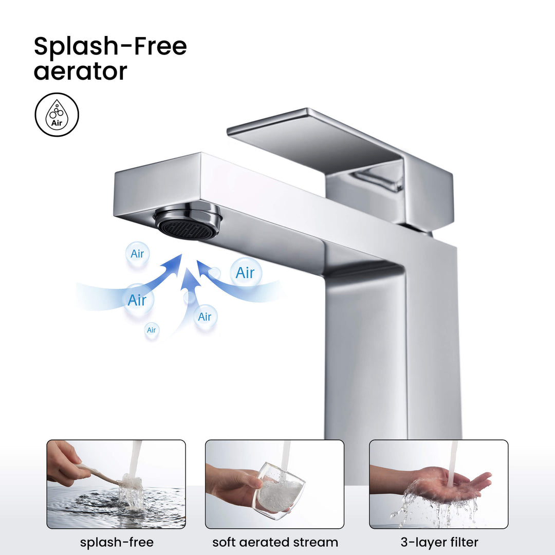 Value Collection Single-Handle Single-Hole Bathroom Faucet with Pop-Up Drain in F202