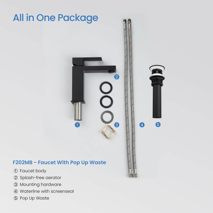 Value Collection Single-Handle Single-Hole Bathroom Faucet with Pop-Up Drain in F202