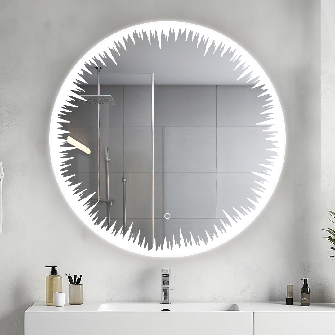 Flame 36" LED Bathroom Mirror, Anti-Fog