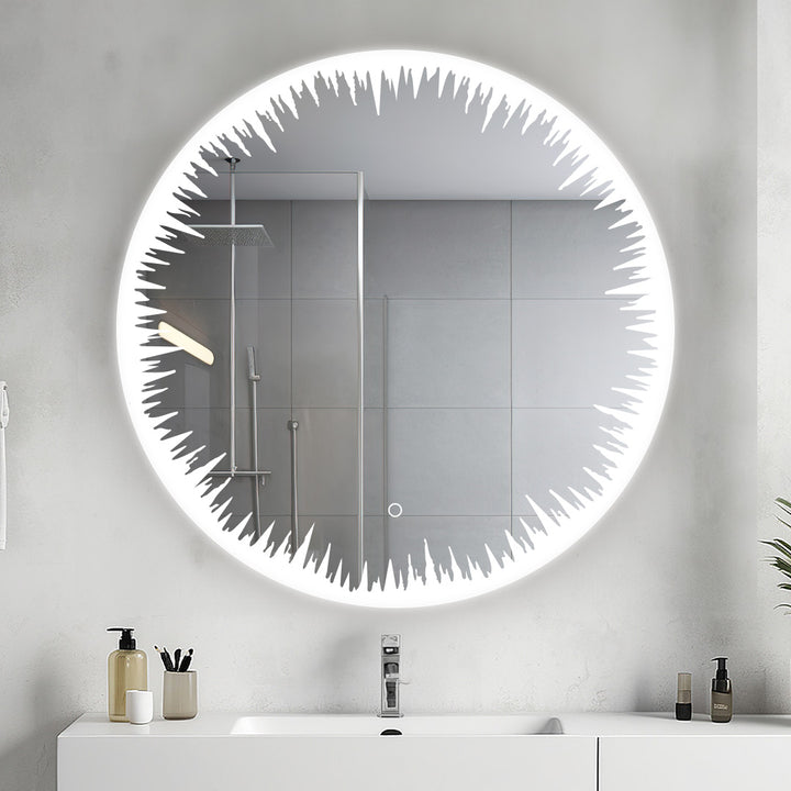 Flame 36" LED Bathroom Mirror, Anti-Fog