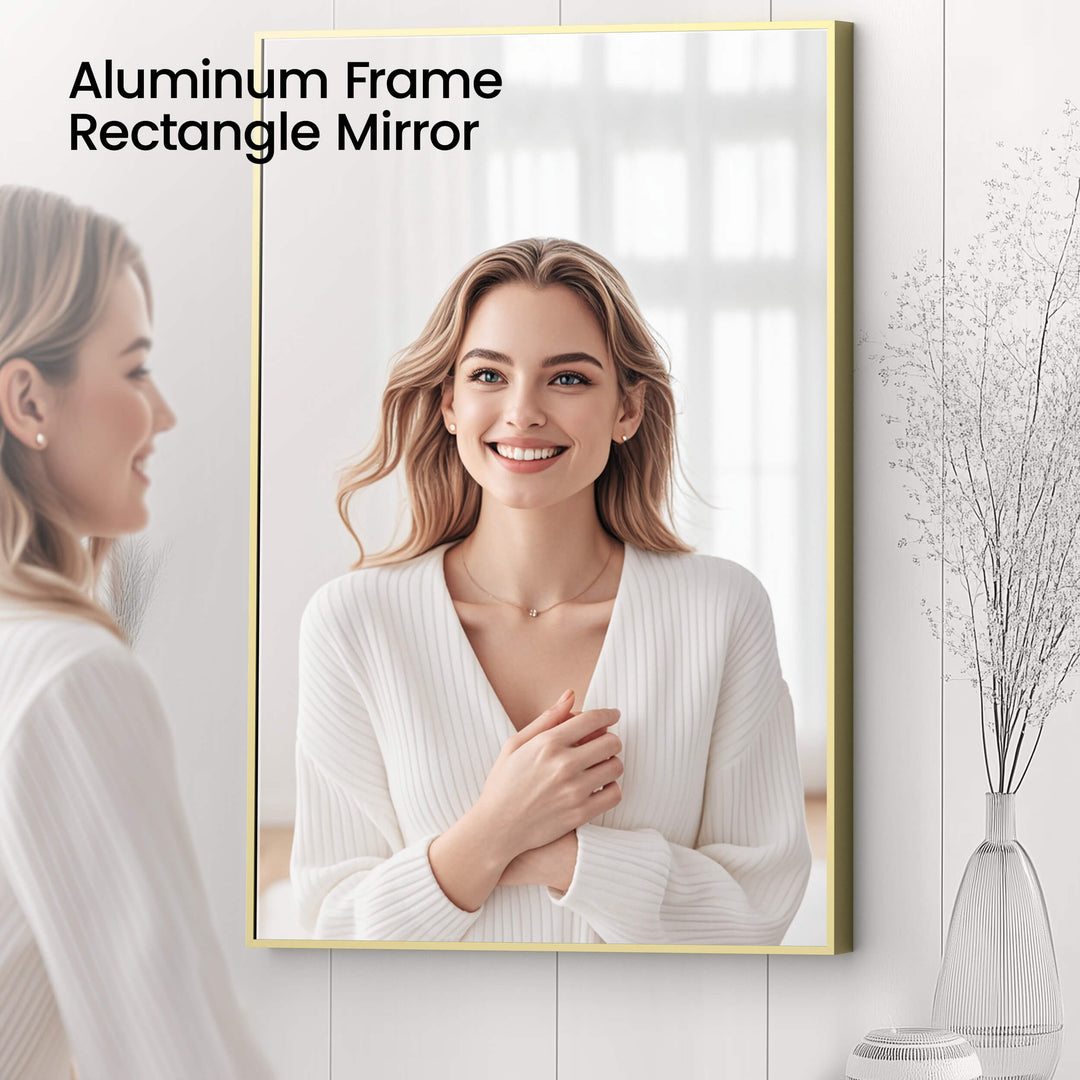 24" x 36" Metal Frame Wall-Mount Bathroom Mirror, Shatterproof in FM1