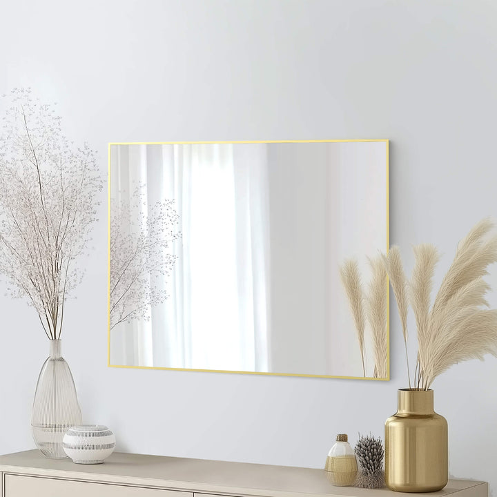 30" x 36" Metal Frame Wall-Mount Bathroom Mirror, Shatterproof in FM1