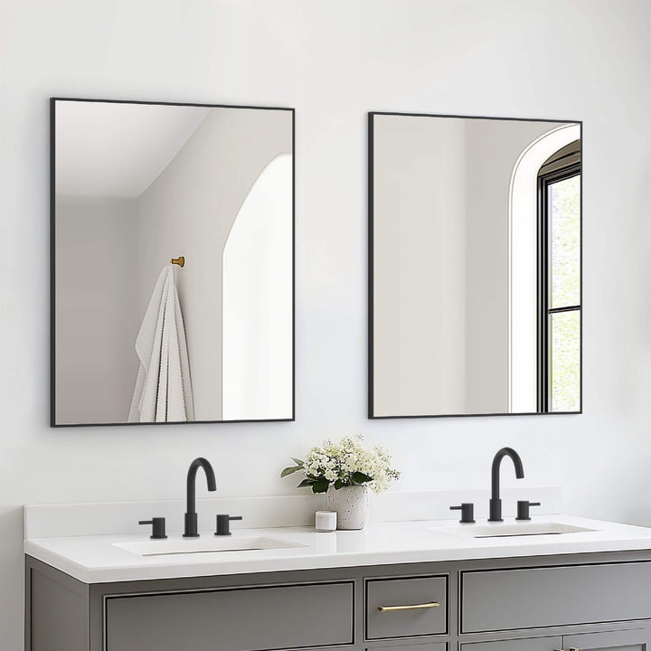 30" x 36" Metal Frame Wall-Mount Bathroom Mirror, Shatterproof in FM1