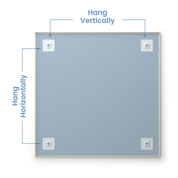 36" x 36" Metal Frame Wall-Mount Bathroom Mirror, Shatterproof in FM1