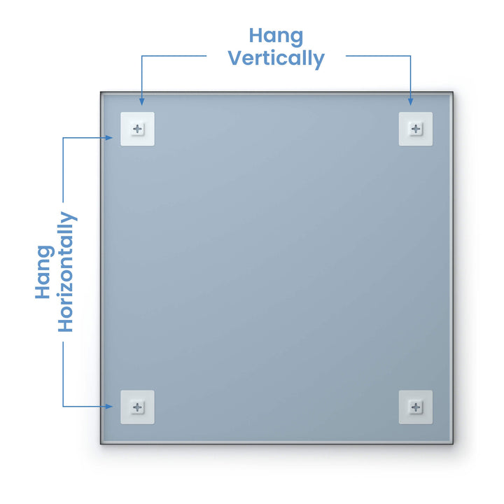 36" x 36" Metal Frame Wall-Mount Bathroom Mirror, Shatterproof in FM1