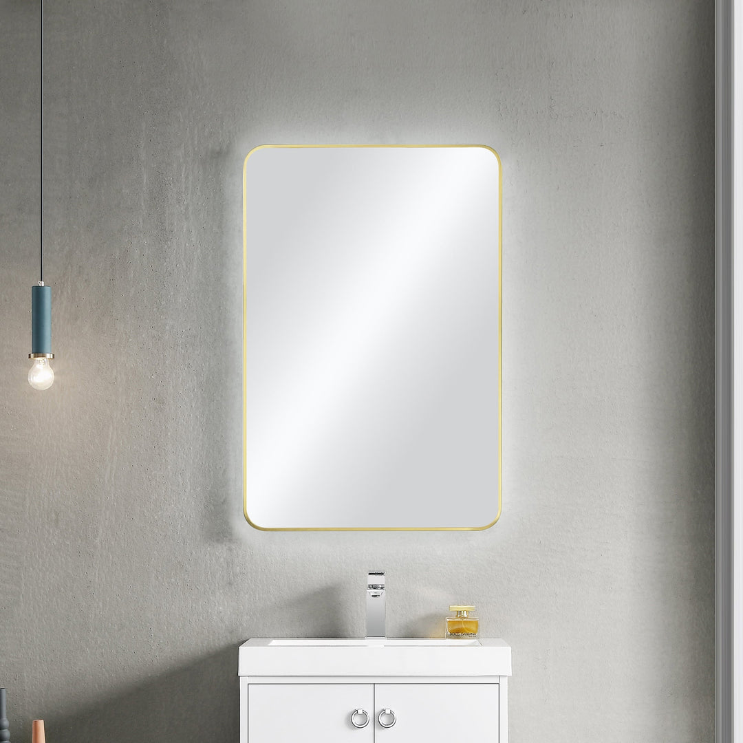 24" x 36" Metal Frame Wall-Mount Bathroom Mirror, Shatterproof in FM2