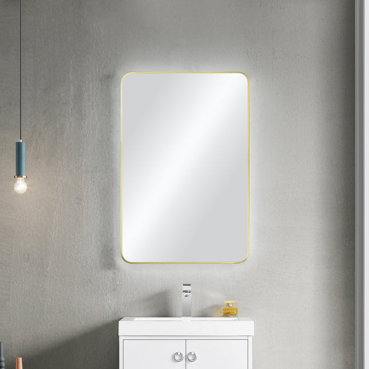 24" x 36" Metal Frame Wall-Mount Bathroom Mirror, Shatterproof in FM2