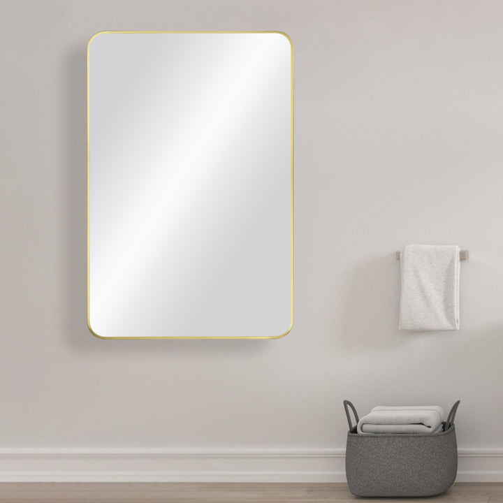 24" x 36" Metal Frame Wall-Mount Bathroom Mirror, Shatterproof in FM2
