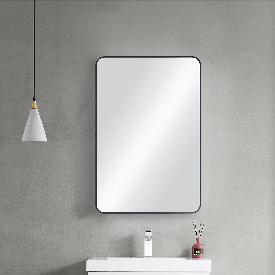 24" x 36" Metal Frame Wall-Mount Bathroom Mirror, Shatterproof in FM2