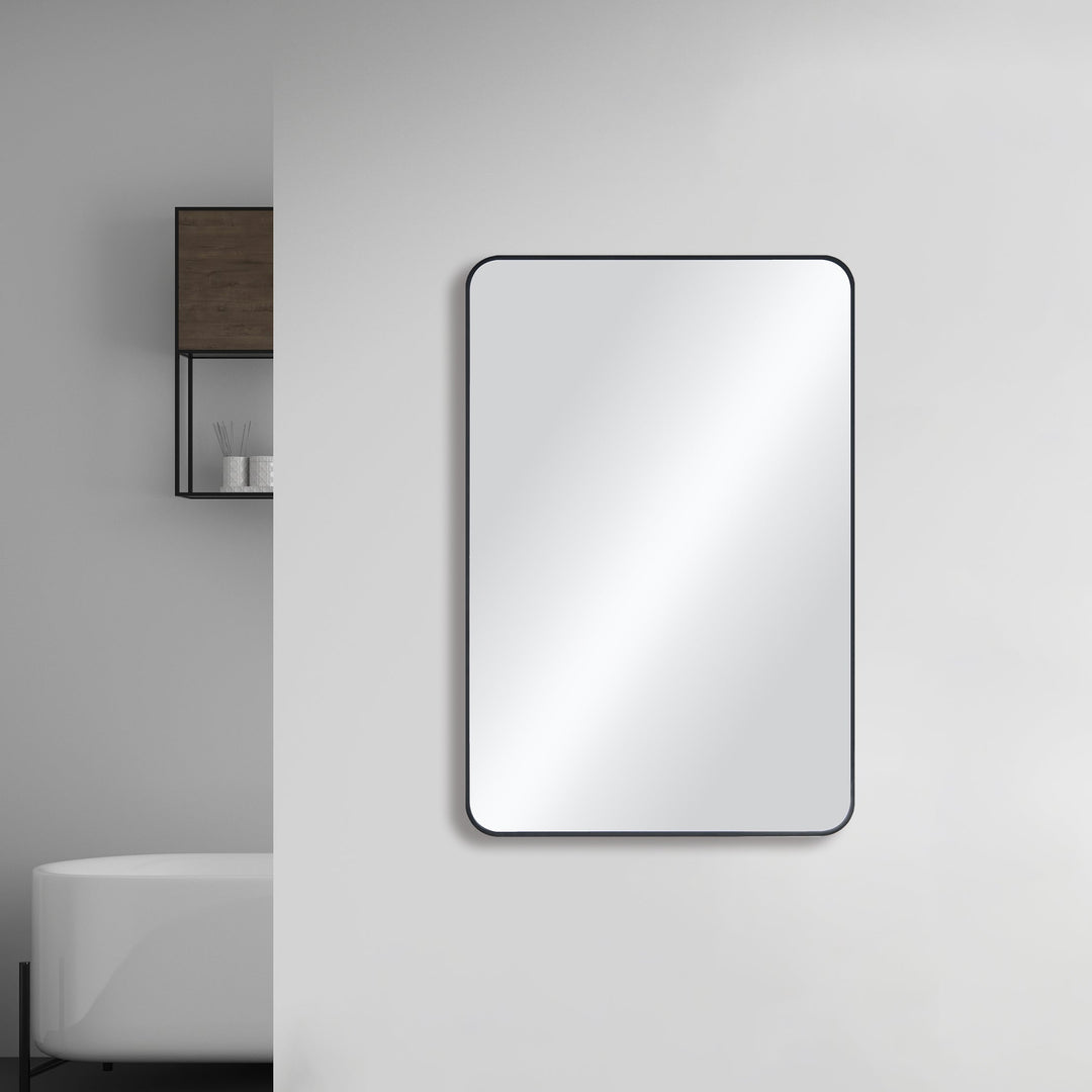 24" x 36" Metal Frame Wall-Mount Bathroom Mirror, Shatterproof in FM2
