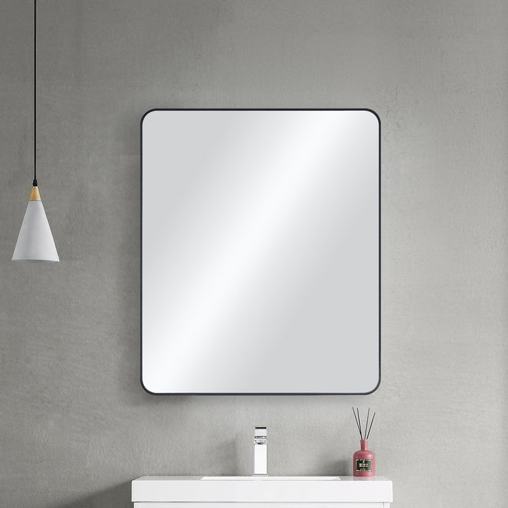 30" x 36" Metal Frame Wall-Mount Bathroom Mirror, Shatterproof in FM2