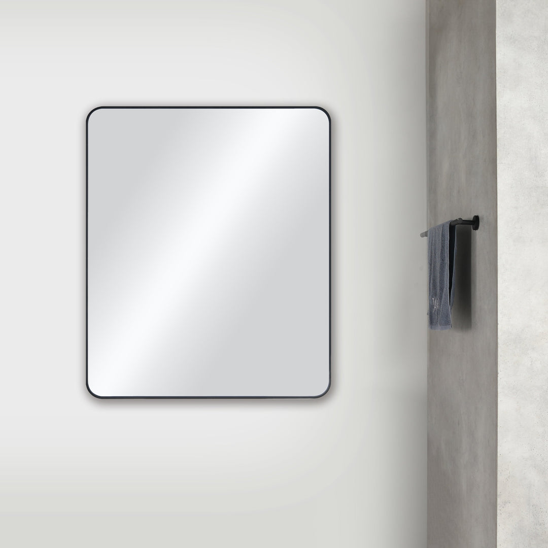 30" x 36" Metal Frame Wall-Mount Bathroom Mirror, Shatterproof in FM2