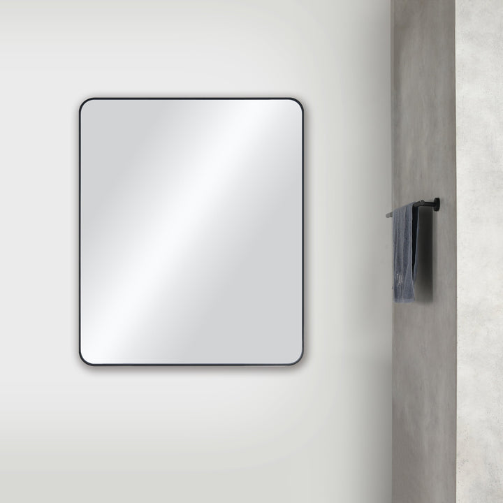 30" x 36" Metal Frame Wall-Mount Bathroom Mirror, Shatterproof in FM2