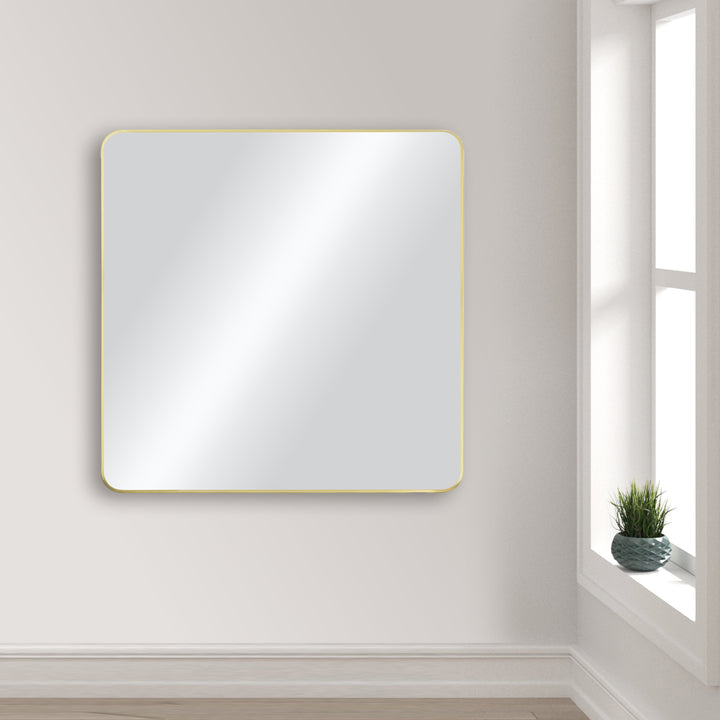 36" x 36" Metal Frame Wall-Mount Bathroom Mirror, Shatterproof in FM2