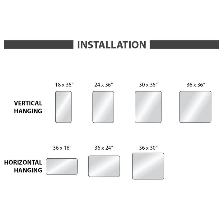 36" x 36" Metal Frame Wall-Mount Bathroom Mirror, Shatterproof in FM2