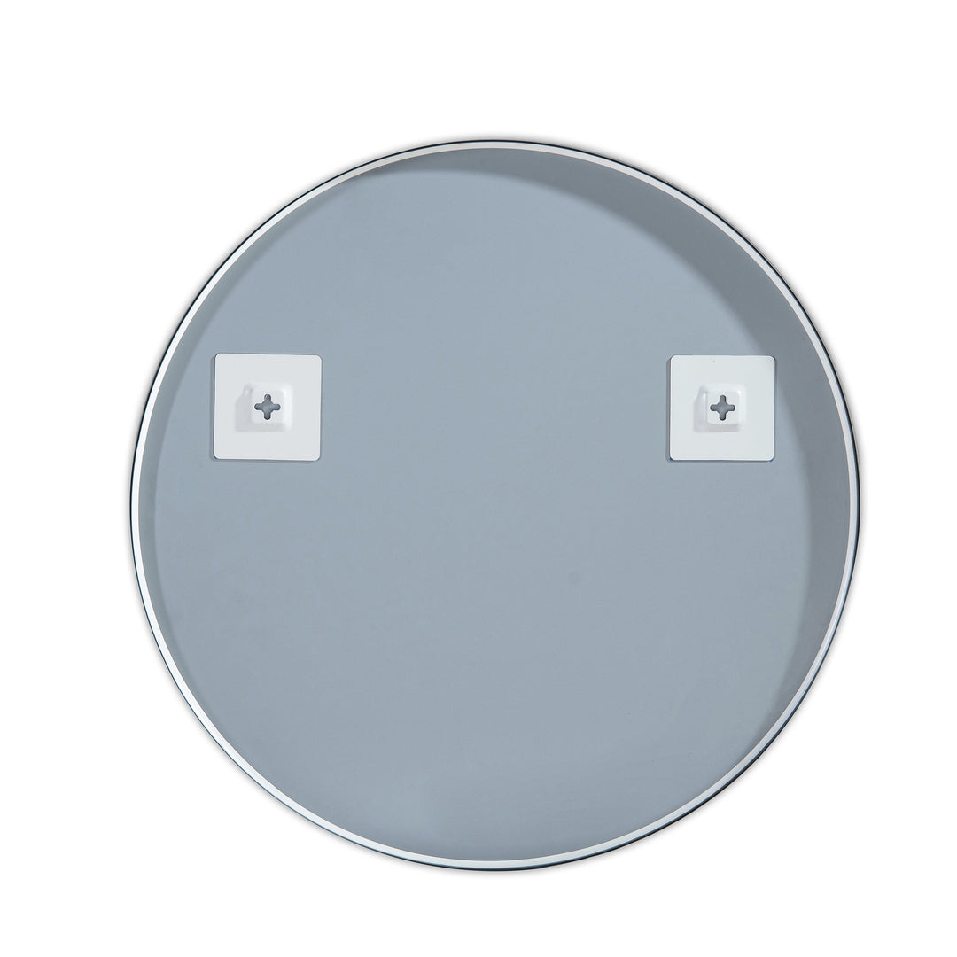 28" Round Metal Frame Wall-Mount Bathroom Mirror, Shatterproof