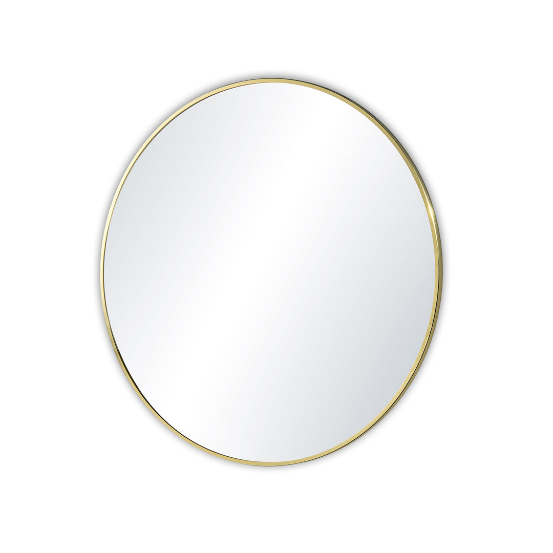 28" Round Metal Frame Wall-Mount Bathroom Mirror, Shatterproof