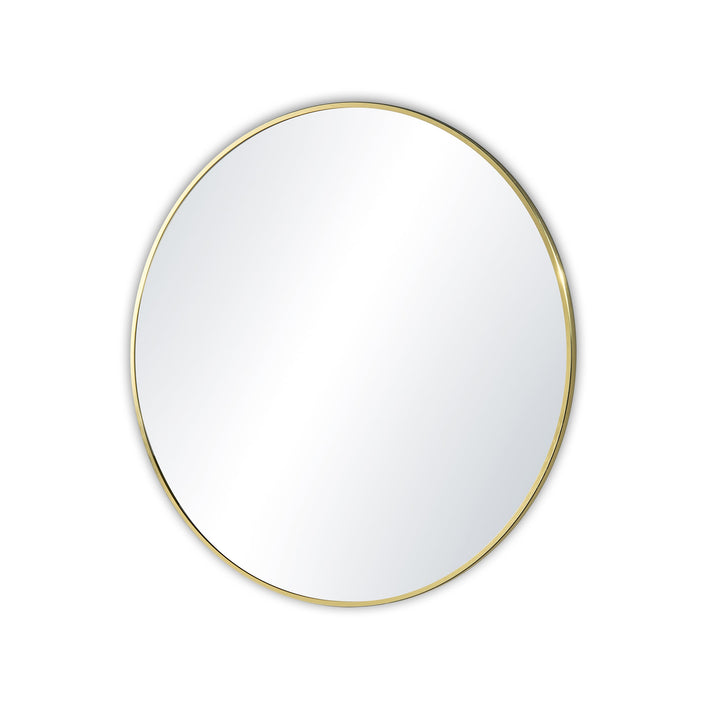 36" Round Metal Frame Wall-Mount Bathroom Mirror, Shatterproof