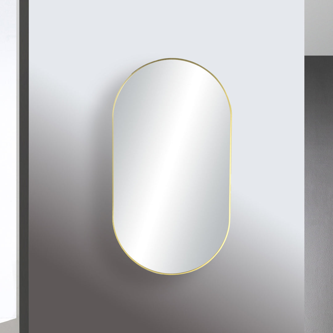 20" x 36" Metal Frame Wall-Mount Bathroom Mirror, Shatterproof