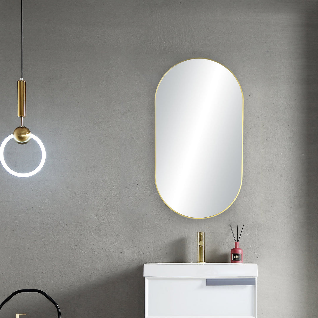 20" x 36" Metal Frame Wall-Mount Bathroom Mirror, Shatterproof