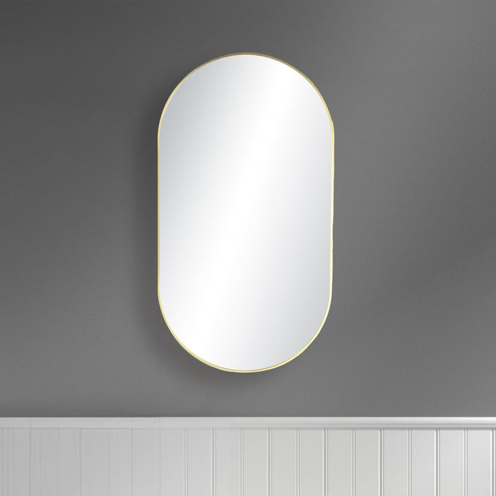 20" x 36" Metal Frame Wall-Mount Bathroom Mirror, Shatterproof