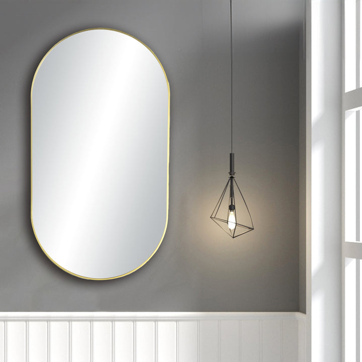 24" x 44" Metal Frame Wall-Mount Bathroom Mirror, Shatterproof
