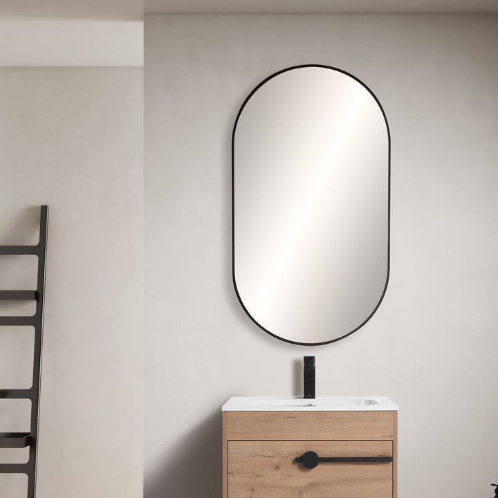 24" x 44" Metal Frame Wall-Mount Bathroom Mirror, Shatterproof