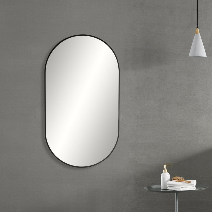 24" x 44" Metal Frame Wall-Mount Bathroom Mirror, Shatterproof