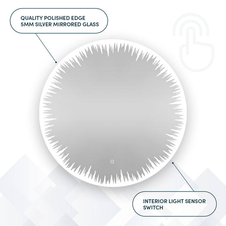 Flame 48" LED Bathroom Mirror, Anti-Fog