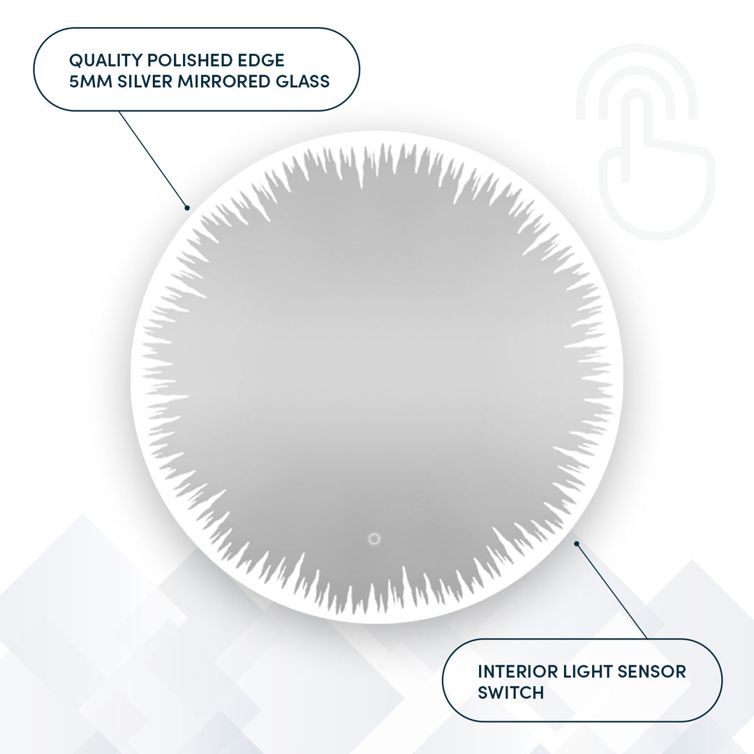 Flame 36" LED Bathroom Mirror, Anti-Fog
