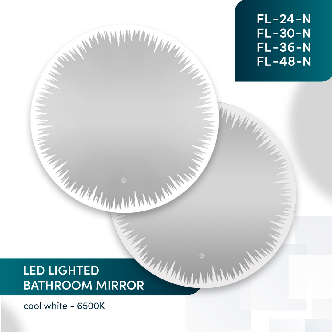 Flame 30" LED Bathroom Mirror, Anti-Fog