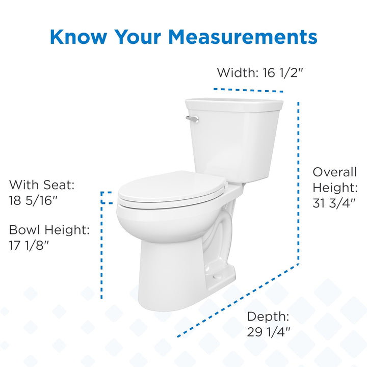 Viper® Select Chair Height 0.8 gpf 12" Rough-In Two-Piece Elongated Toilet 