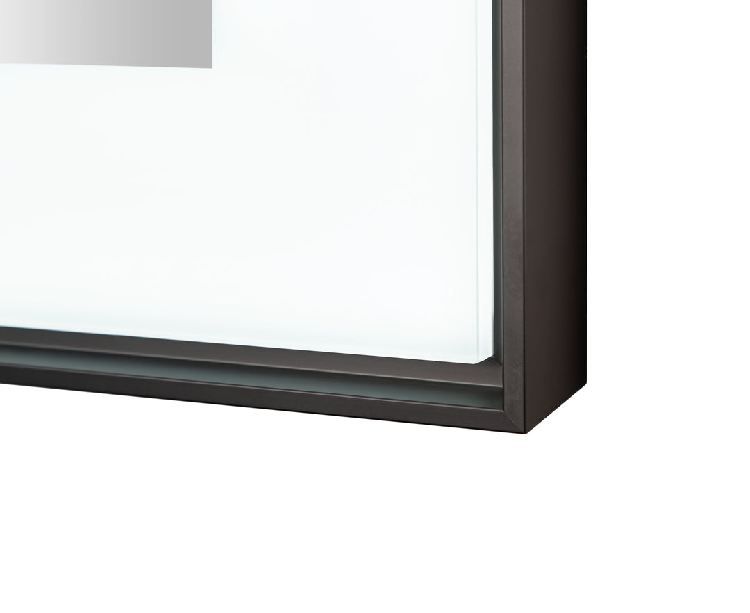 Lexington 24" x 36" LED Bathroom Mirror in Matte Black, Anti-Fog